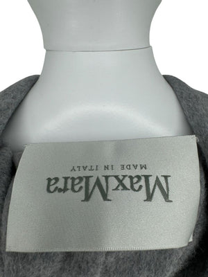 Max Mara ‘Manuela’ Belted Wrap Coat in Light Grey – Size US 10 / IT 44