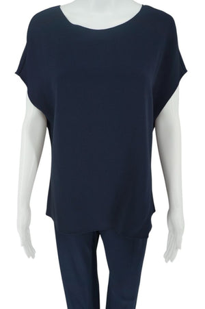 The Row Navy Cap-Sleeve Top & Pull-On Pant Set – Size Small