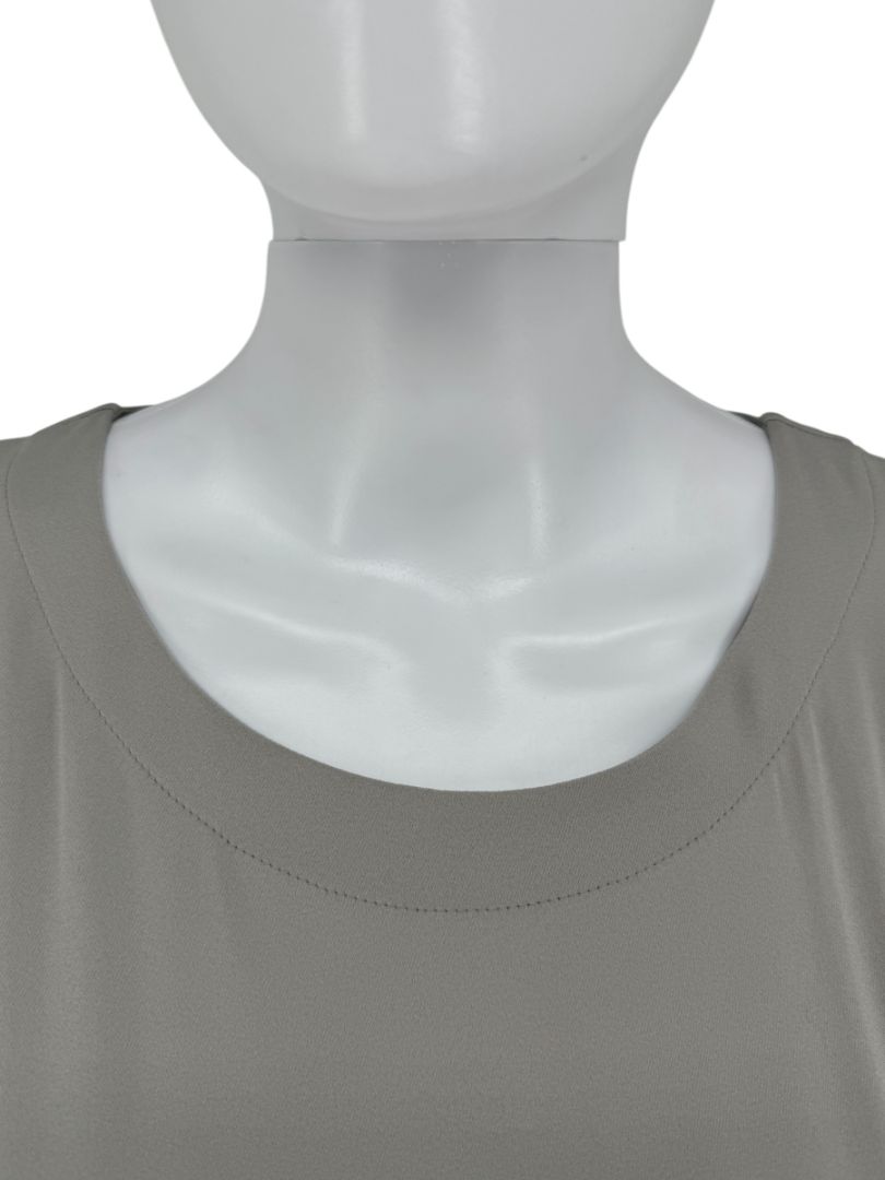 Akris Gravel Grey Long Silk Tunic Blouse – Size 8