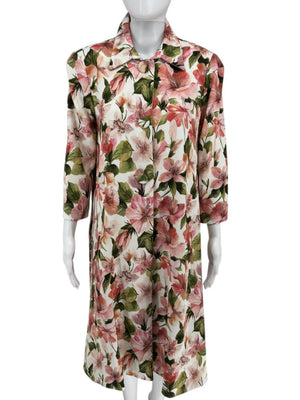 Pamella Roland Pink & Green Floral Belted Jacket – Large