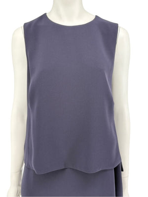Max Mara Navy Draped Overlay Shift Dress – Size IT 46 (US 12)