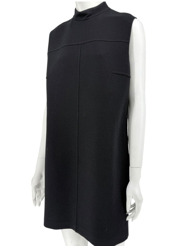 Michael Kors Collection Black Sleeveless Wool-Blend Shift Dress – Size 8