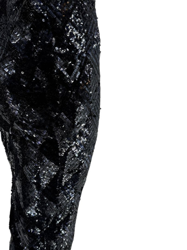 Pamella Roland Black Sequin Pencil Skirt – Large