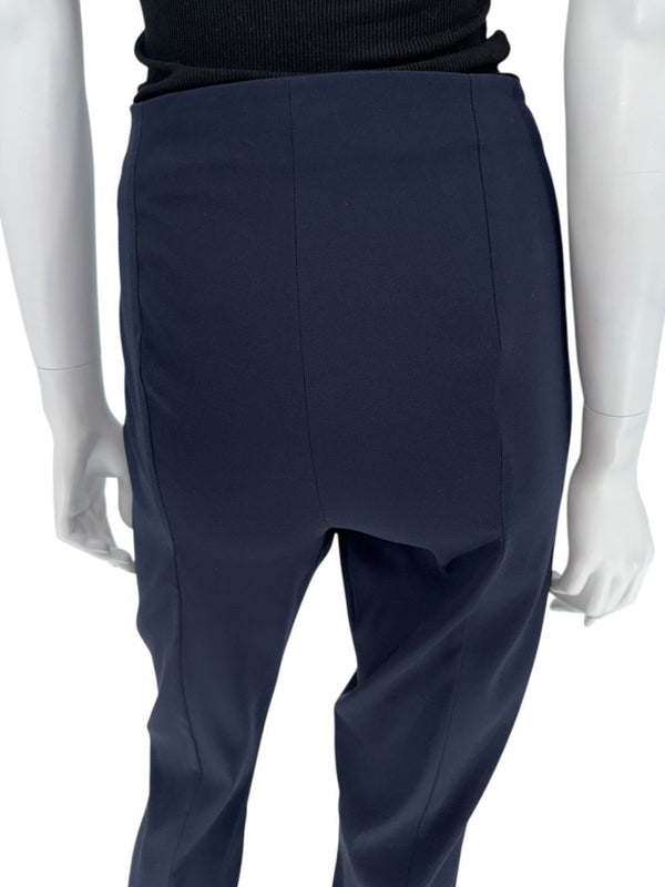 The Row Navy Wool-Silk Blend Cropped Trousers – Size 10