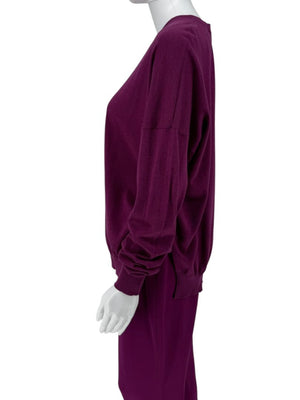 Stella McCartney Plum Knit Pullover & Pant Lounge Set – Size IT 42