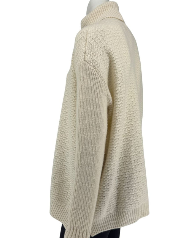 Marni Cream Textured Wool Turtleneck Sweater – Size IT 42