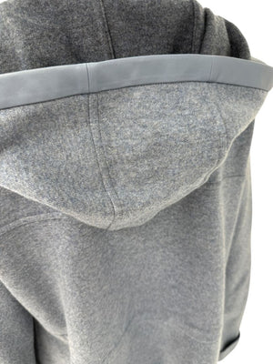 Loro Piana Blue Cashmere Blend Hooded Jacket with Leather Trim – Size M