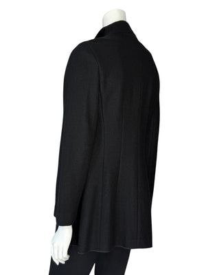 Agnona Black 100% Cashmere Open-Front Coat – Size IT 46 / US 10- NEW