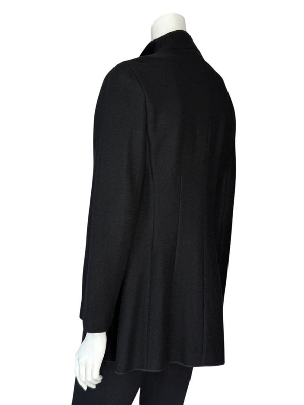Agnona Black 100% Cashmere Open-Front Coat – Size IT 46 / US 10- NEW
