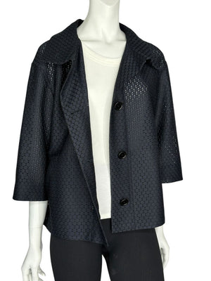 Akris Punto Navy Laser-Cut Jacket – Size US 6