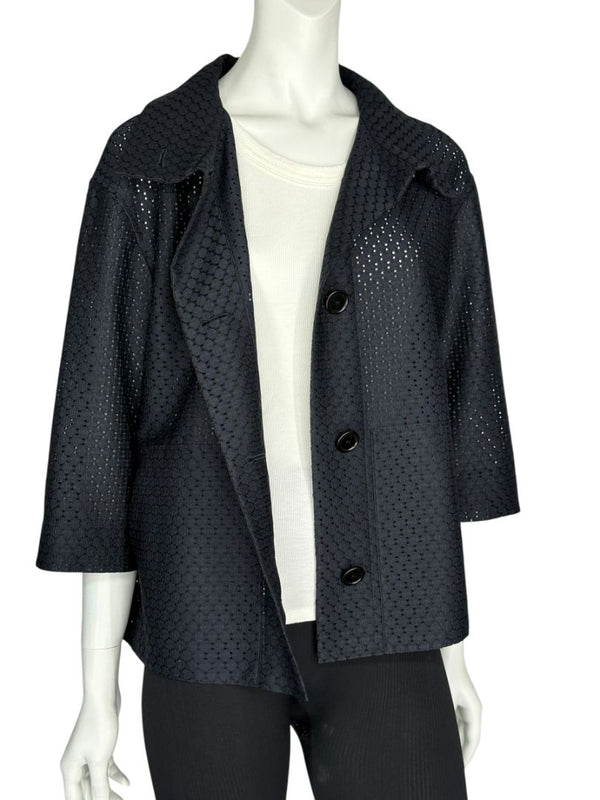 Akris Punto Navy Laser-Cut Jacket – Size US 6