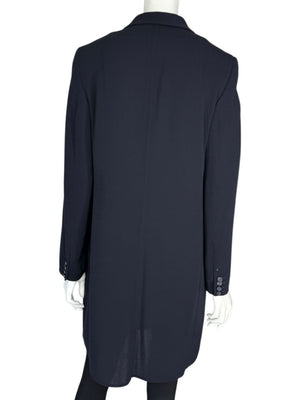 Akris Navy Wool-Blend Double-Breasted Longline Blazer Coat – Size US 8