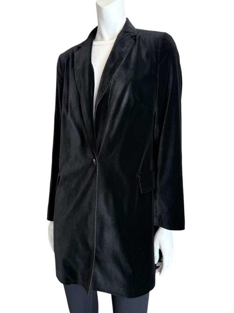 Akris Punto Black Velvet Single-Breasted Blazer – Size 10