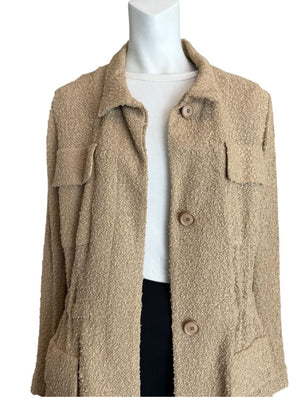 Akris Beige Bouclé Utility Jacket – Size 8