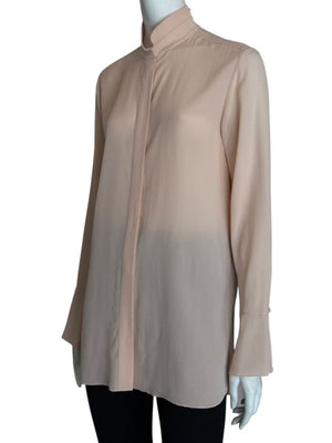 Chloé Soft Pink Silk High Neck Blouse – FR 40 (US 8)
