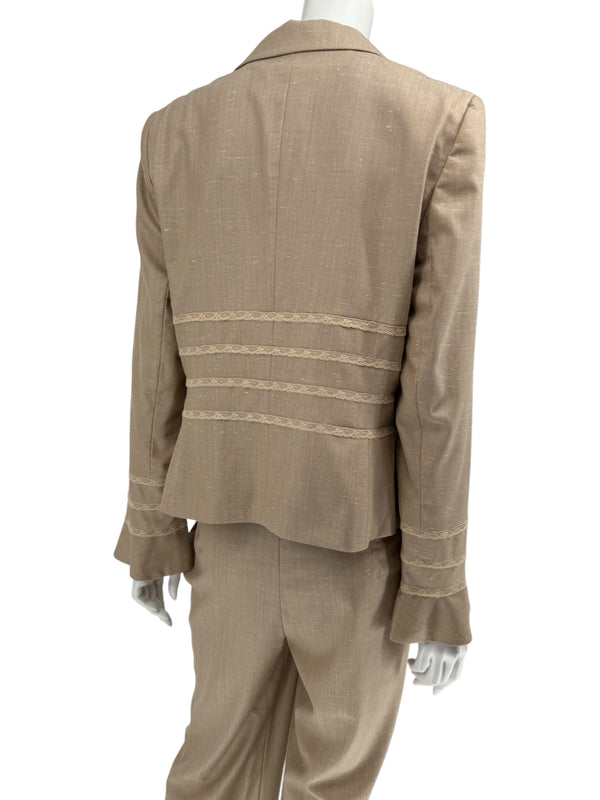 Escada Beige Wool-Silk Blend Two-Piece Suit – Size 42 (Blazer & Pants)