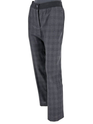 Akris Punto Grey Wool Suit with Purple Fleck Detailing – Size US 10