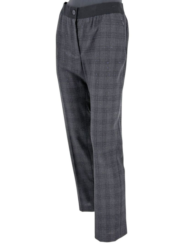 Akris Punto Grey Wool Suit with Purple Fleck Detailing – Size US 10