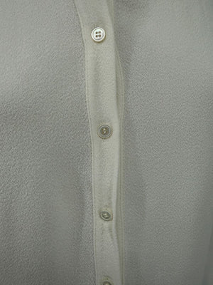 Akris Bergdorf Goodman White Textured Button-Front Blouse – Size 12