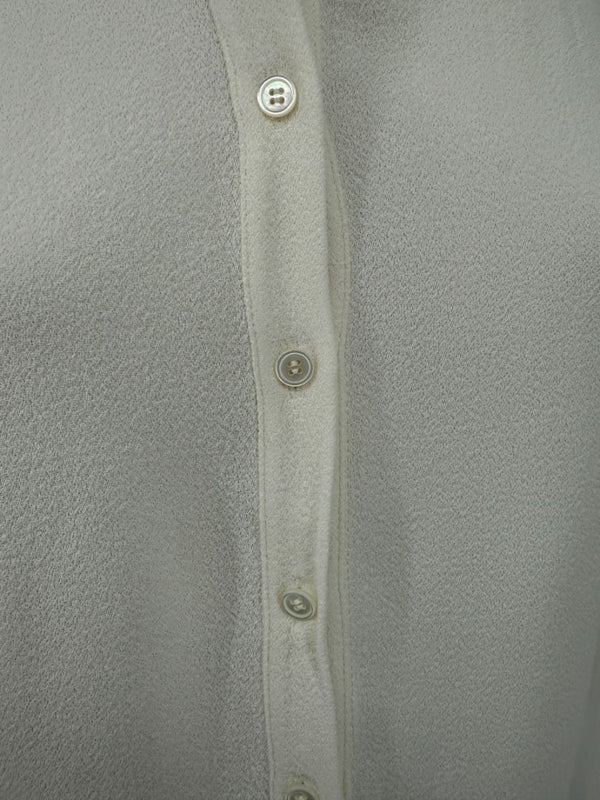 Akris Bergdorf Goodman White Textured Button-Front Blouse – Size 12