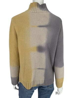Lafayette 148 New York Wool-Cashmere Ombre Mock Neck Sweater – Size L