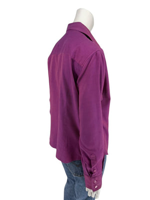 Craig Taylor Purple Egyptian Cotton Button-Front Blouse – Size XL