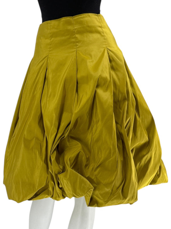 Pauw Amsterdam Chartreuse Silk Sculptural Skirt – Size 3
