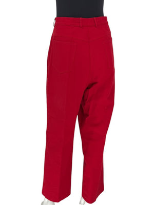 St. John Red Stretch Denim Straight-Leg Jeans – Size 16