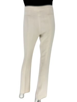 Pamella Roland Ivory Silk Tailored Pants – Fits Like XL