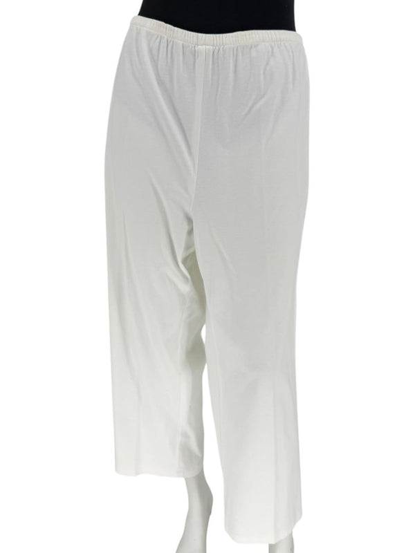 Shamask White Elastic-Waist Pants – Size 2X