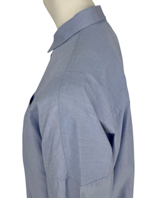 Brunello Cucinelli Light Blue Cotton Button-Front Shirt with Monili Trim – Size XL