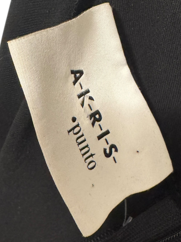 Akris Black Asymmetric Ruffle V-Neck Mini Dress – Size US 10