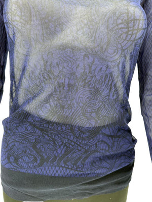 Jean Paul Gaultier Maille Femme Printed Mesh Top - Large