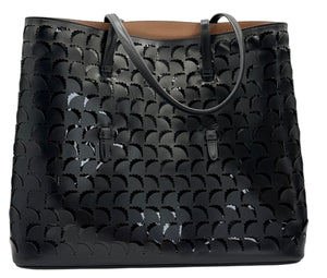 Alaïa Large Mina Tote In Black Leather with Pouch
