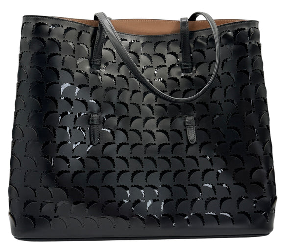 Alaïa Large Mina Tote In Black Leather with Pouch