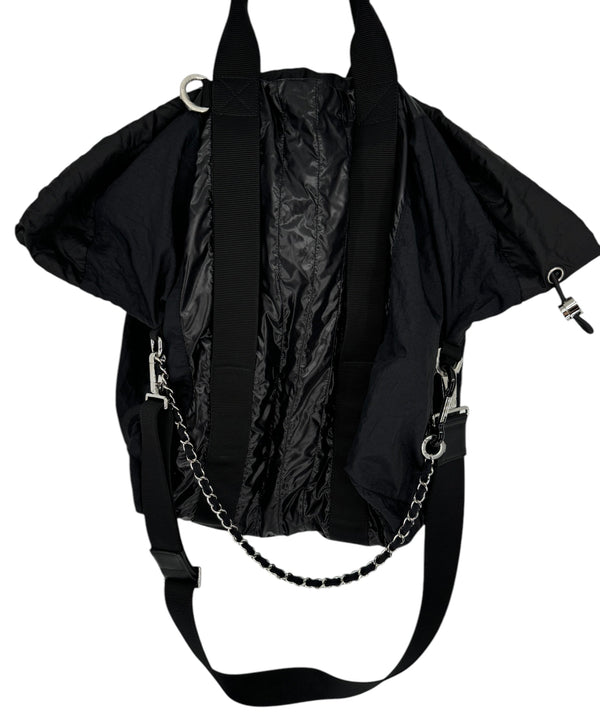 Chanel Black Slouchy Nylon Tote bag with Chain *Brand New*