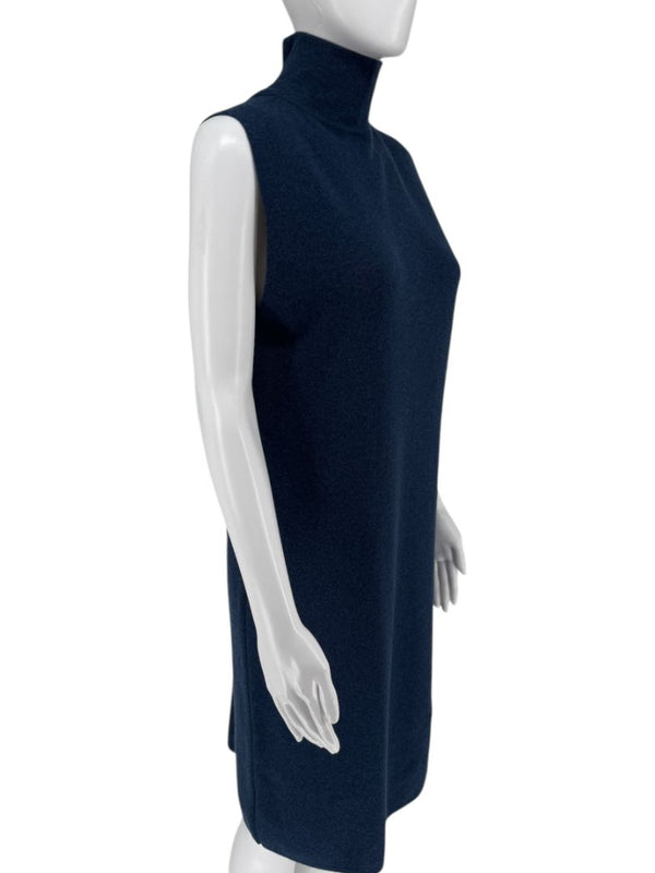 Akris Cashmere Knit Zip Dress in Navy – Size US 10 / FR 42