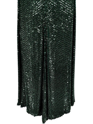 Pamella Roland Emerald Sequin Embellished Dress