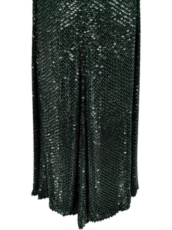 Pamella Roland Emerald Sequin Embellished Dress