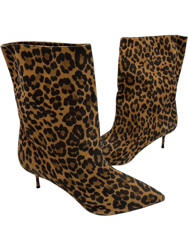 Aquazzura Leopard Print Calf Hair Booties – Size 39