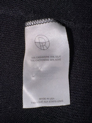 The Row Black Cashmere & Silk V-Neck Tunic Sweater - Size S