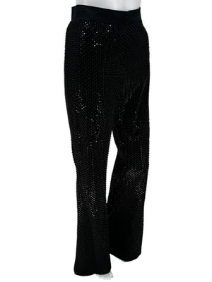Pamella Roland Black Sequin Beaded Tuxedo Suit – Size 6
