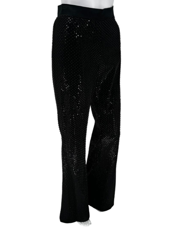 Pamella Roland Black Sequin Beaded Tuxedo Suit – Size 6