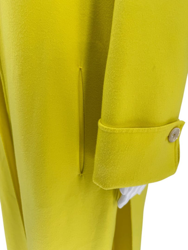 Agnona Yellow Side Slit coat with pockets cuffed - IT 38