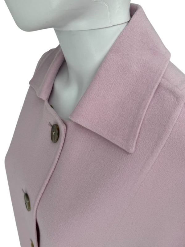 Jil Sander Pale Pink Virgin Wool Button-Front Coat – FR 38