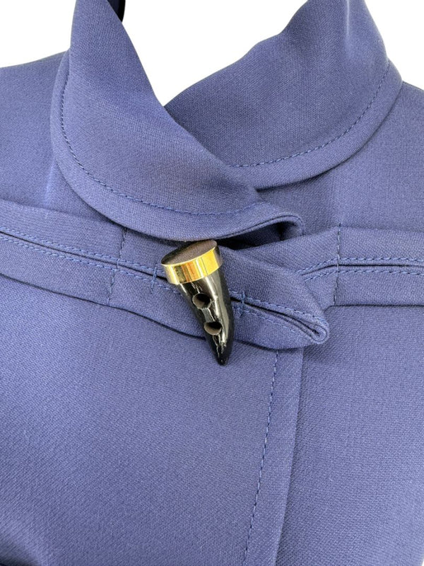 Derek Lam Navy Sleeveless Wool-Silk Blend Toggle Dress – Size IT 42 / US 6