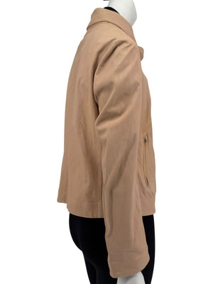 Piazza Sempione Blush Lamb Leather Moto Jacket – Size IT 46