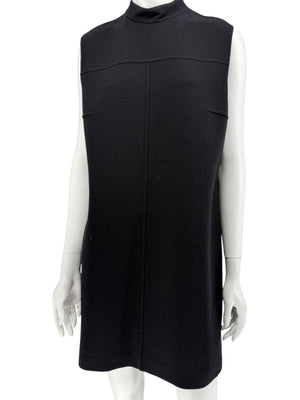 Michael Kors Collection Black Sleeveless Wool-Blend Shift Dress – Size 8