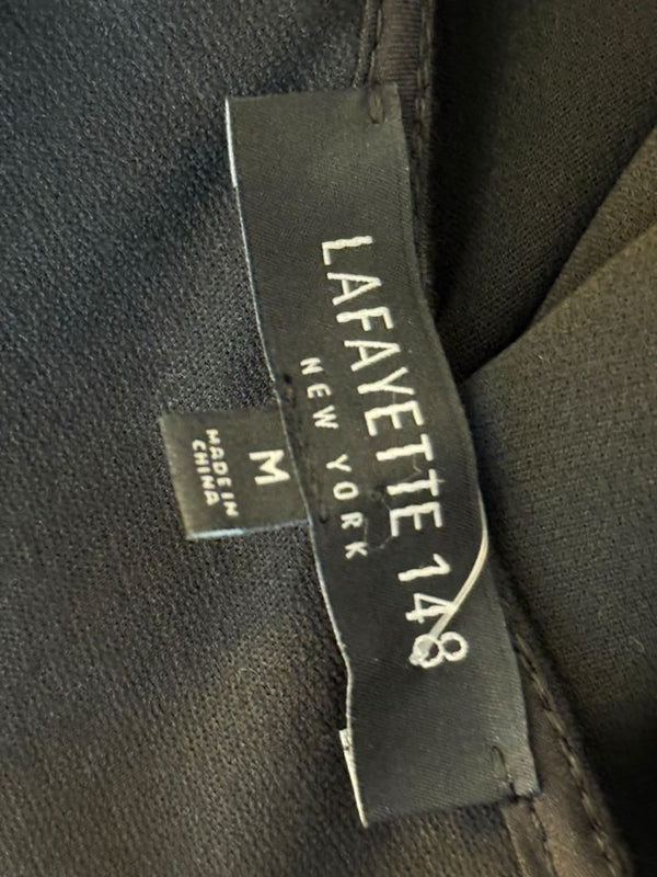 Lafayette 148 Black Textured Knit Shift Dress - Size M