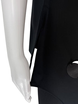 Akris Punto Black Cotton Tunic with Mirror Disc Detail – Size 10